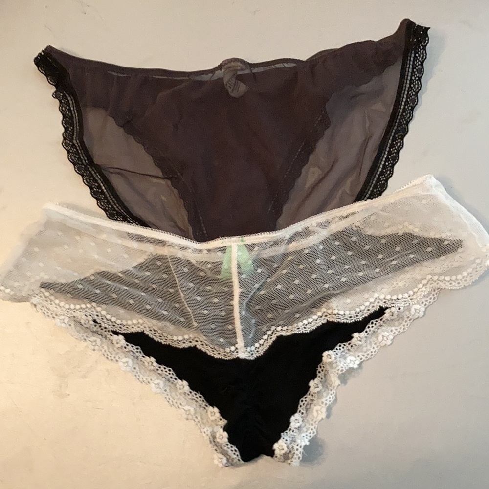 Black n White scant panty duo - Picture 4 of 4
